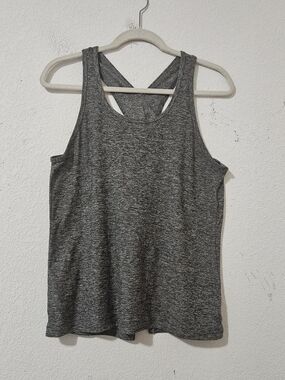 Beyond Yoga Spacedye Crisscross Back Tank Top - Heather Grey - Size Small